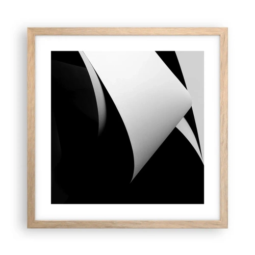 Plakat i ramme af lyst egetræ - Lysflader fra skyggernes dybder - 40x40 cm