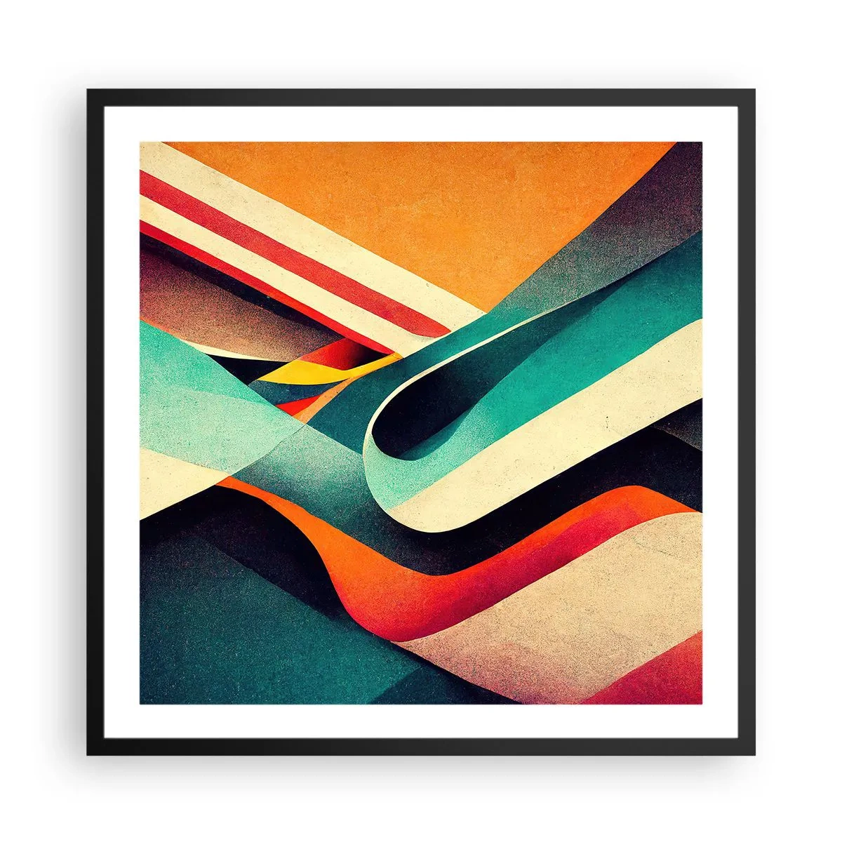 Plakat i sort ramme - Intens komposition - 60x60 cm