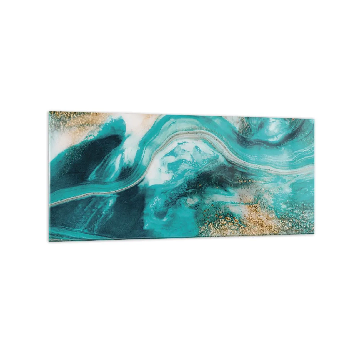 Billede på glas - Flod af guld - 120x50 cm