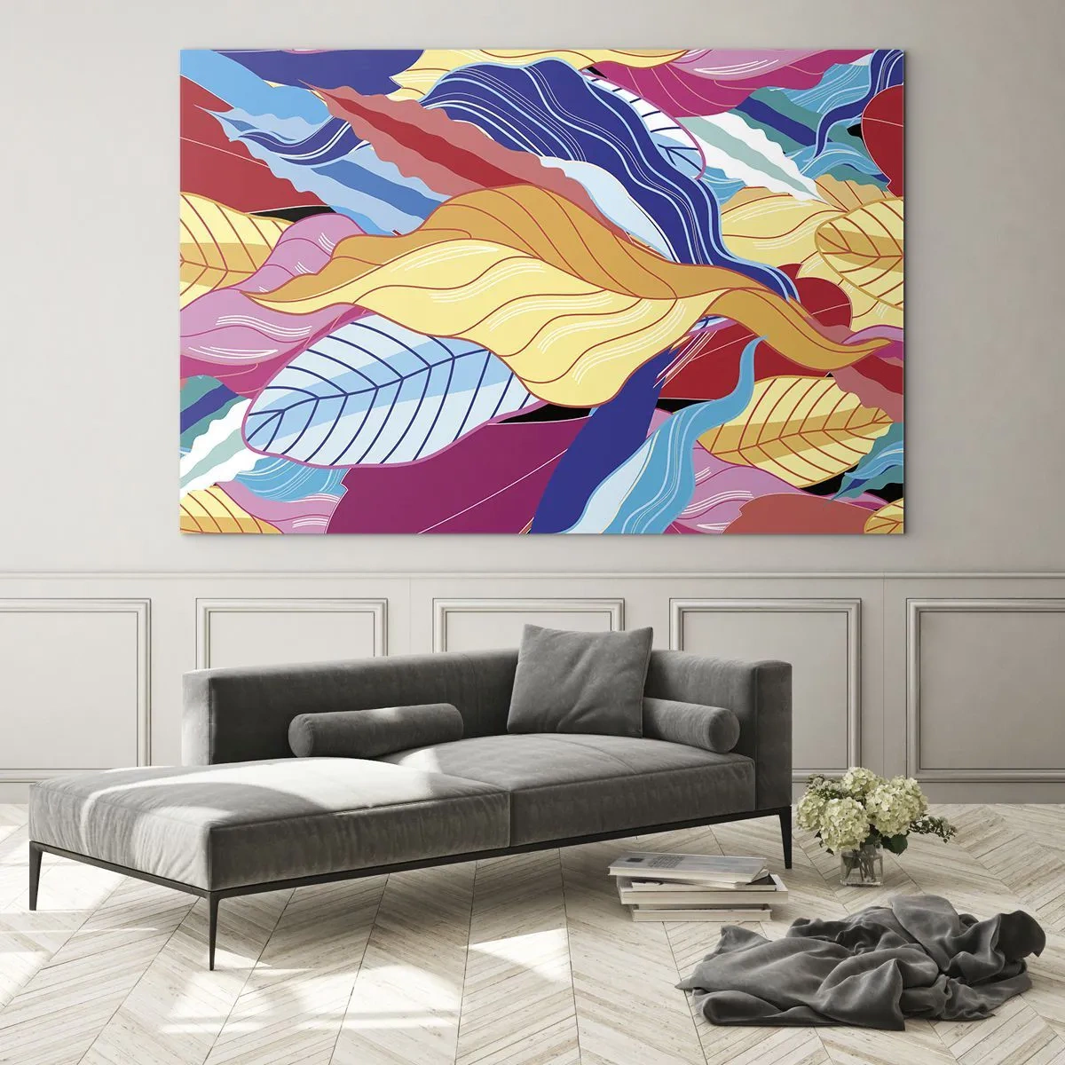 Billede på glas - Et farverigt rod - 100x70 cm