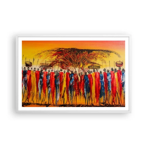 Plakat i hvid ramme - Der, der, der, der går de - 91x61 cm