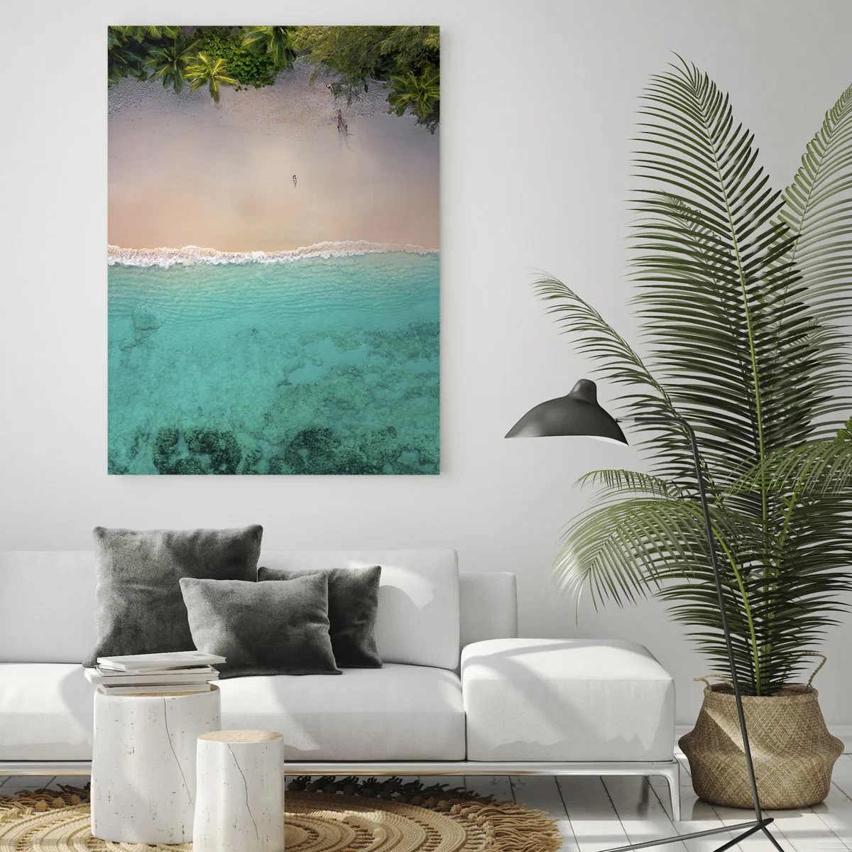 Billede på glas - Paradis strand - 80x120 cm