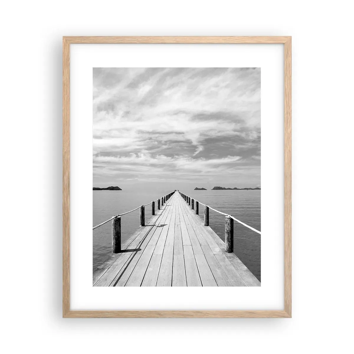 Plakat i ramme af lyst egetræ - Eller måske en rejse... - 40x50 cm