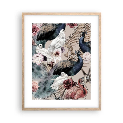 Plakat i ramme af lyst egetræ - I paladsets have - 40x50 cm