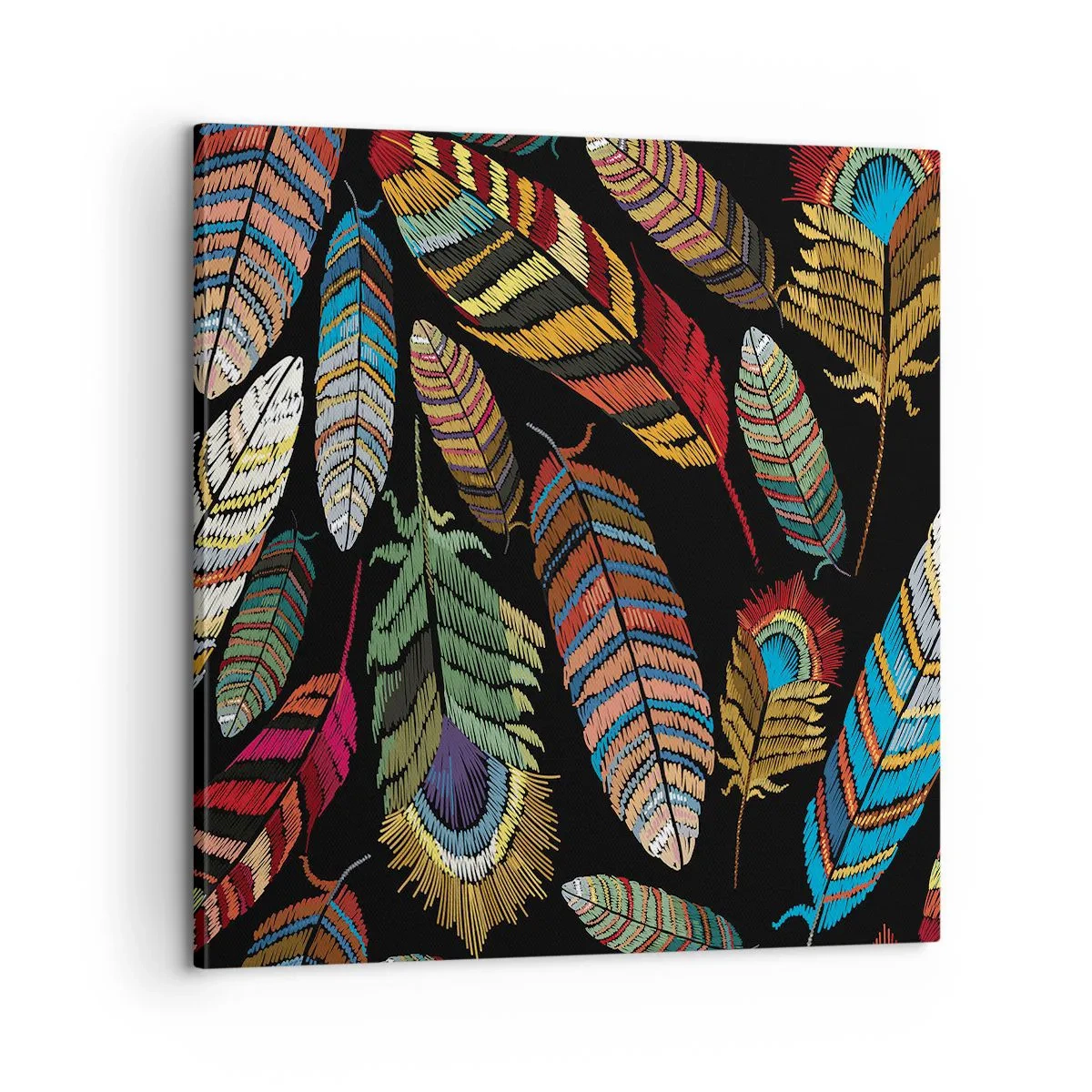Lærredstryk - Billede på lærred - Fuglekarneval - 60x60 cm