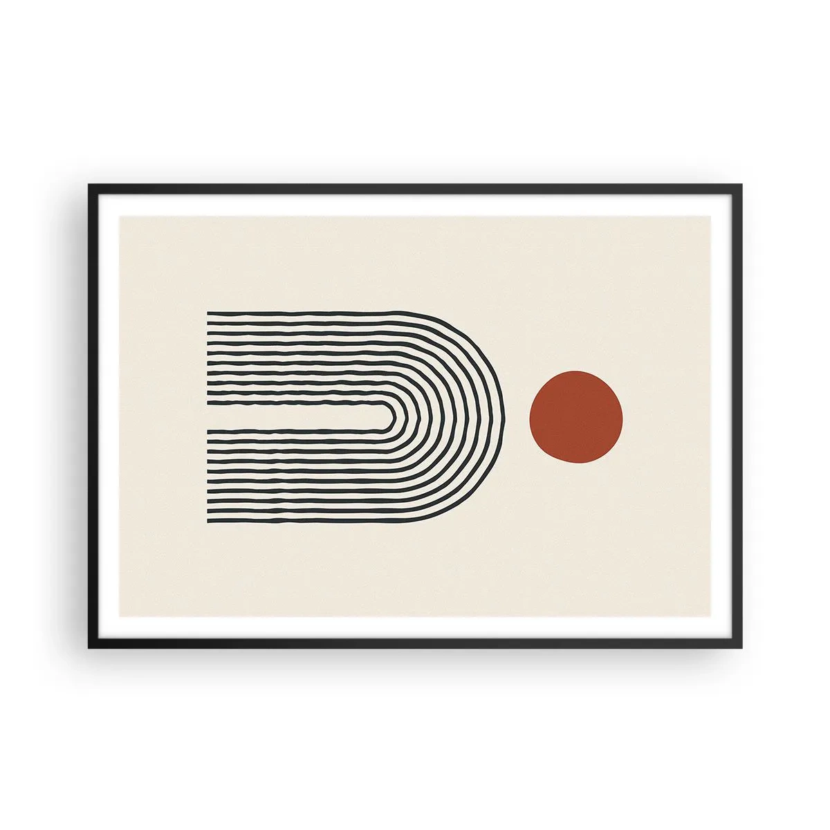 Plakat i sort ramme - Magnetisme af former og farver - 100x70 cm