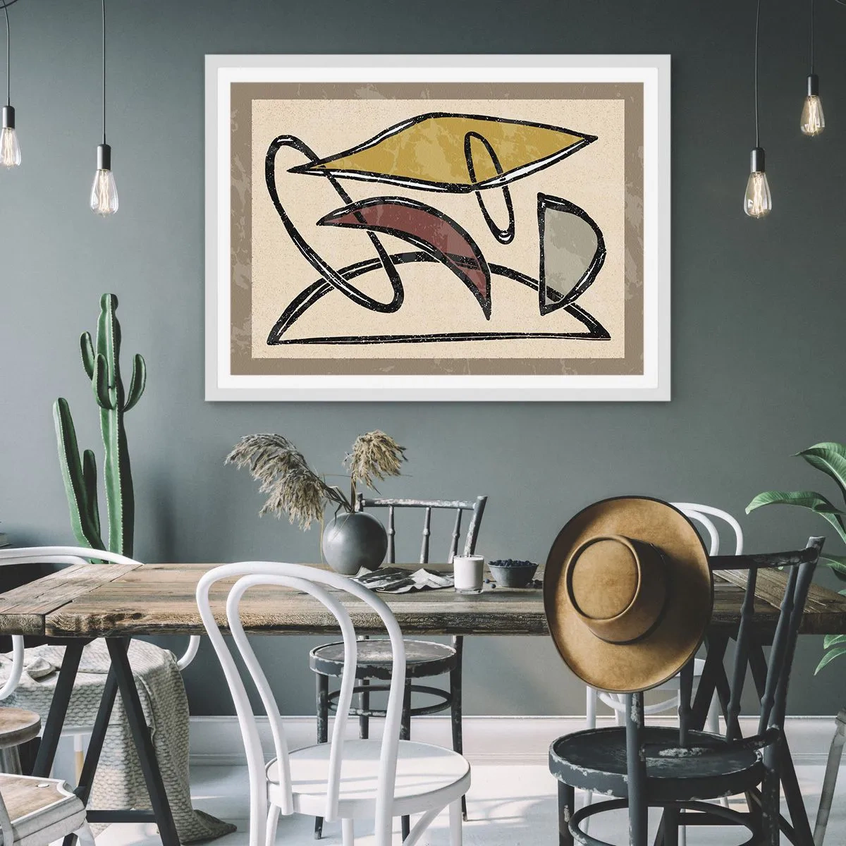 Plakat i hvid ramme - Vertikaler og niveauer - 70x50 cm