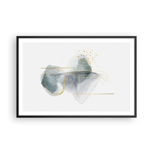 Plakat i sort ramme - Om forholdet mellem grå og guld - 91x61 cm