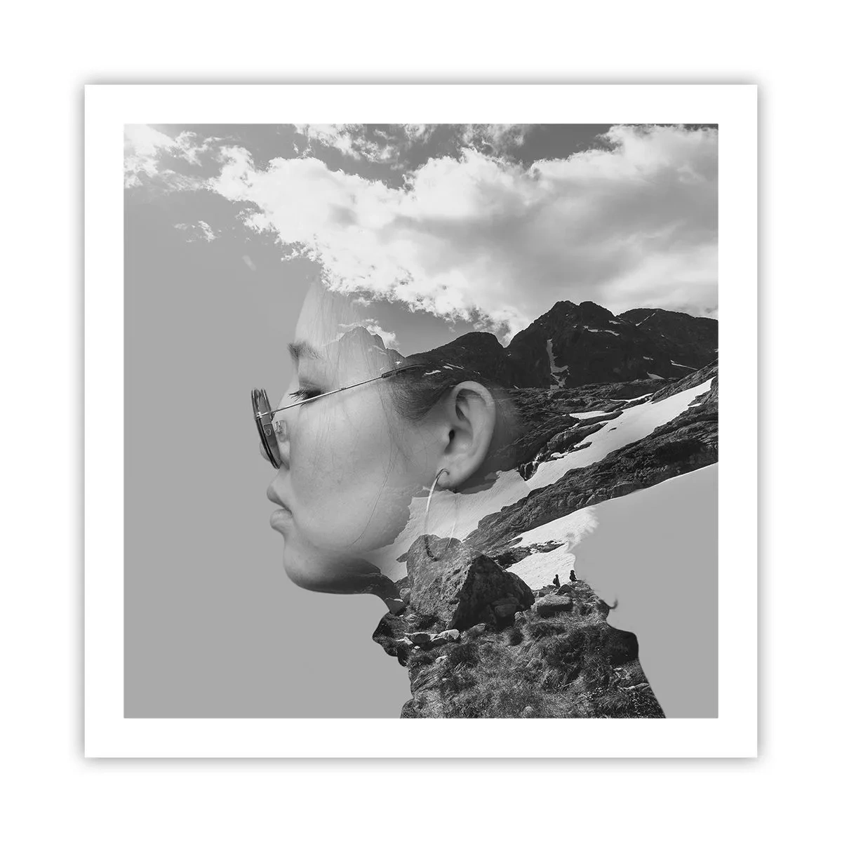 Plakat - Portræt af toppen og skyen - 60x60 cm