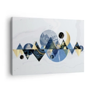 Lærredstryk - Billede på lærred - Abstrakte geometriske mønstre med bjergmotiver - 70x50cm - Geometrisk landskab - Moderne vægdekoration til stue og soveværelse ARTTOR