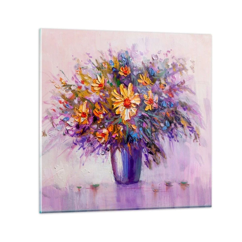 Billede på glas - Dufter sødt, ser sødt ud - 30x30 cm