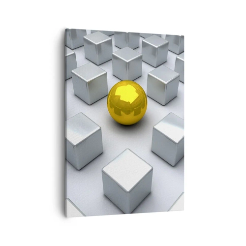 Lærredstryk - Billede på lærred - Hvorfor mig? Geometrisk sammensætning - 50x70 cm