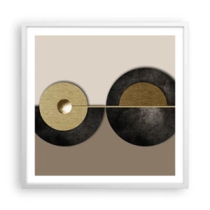 Plakat i hvid ramme - Variationer omkring en cirkel - 60x60 cm
