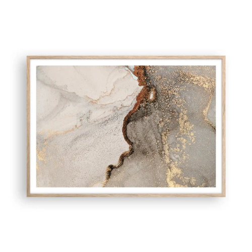 Plakat i ramme af lyst egetræ - På farvegrænsen - 100x70 cm