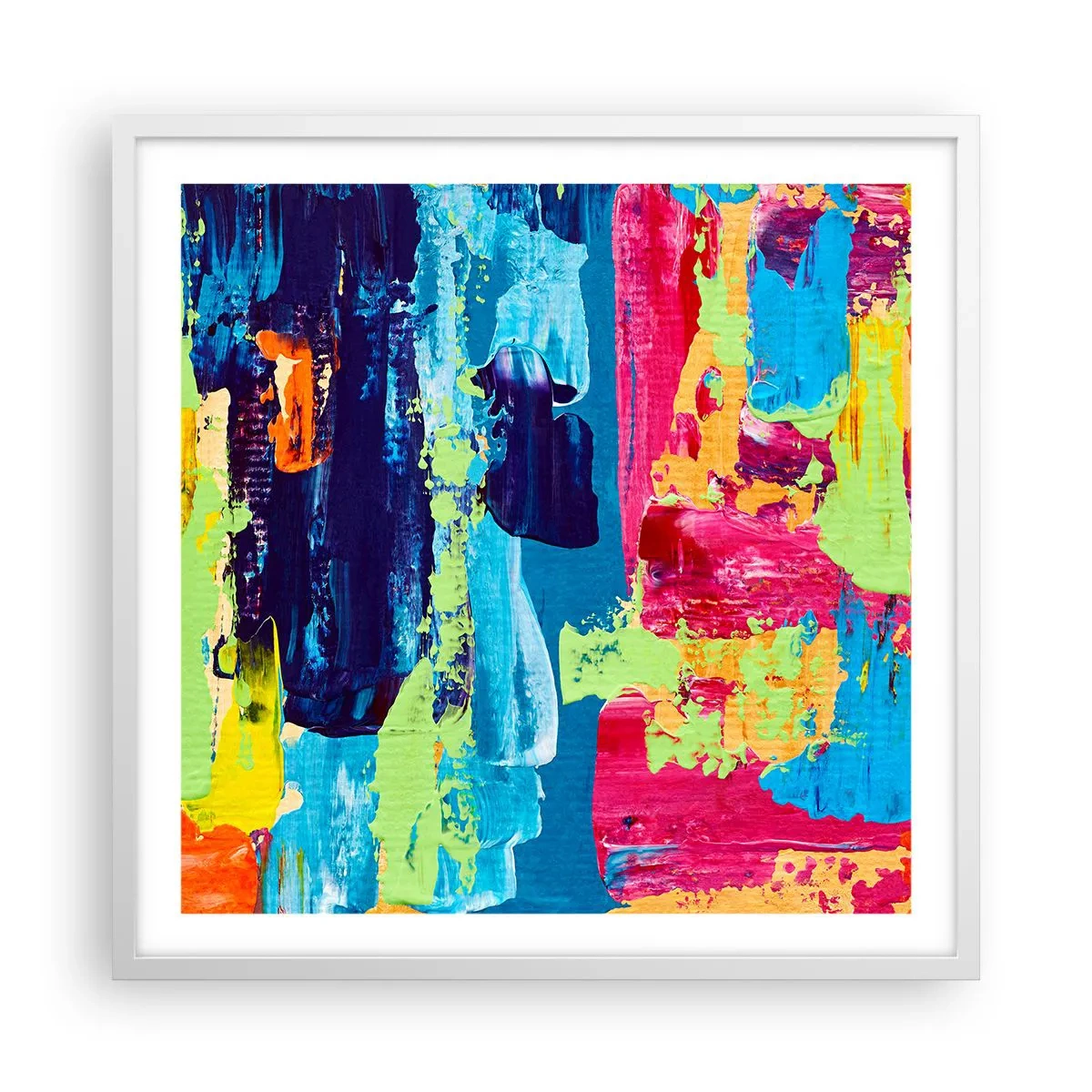 Plakat i hvid ramme - Livet er smukt! - 60x60 cm