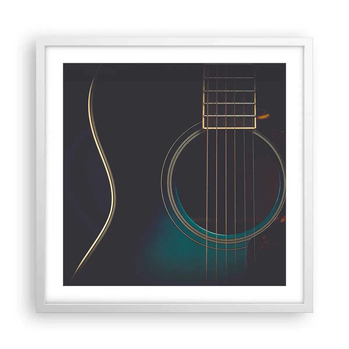Plakat i hvid ramme - Et øjeblik før det lyder - 50x50 cm