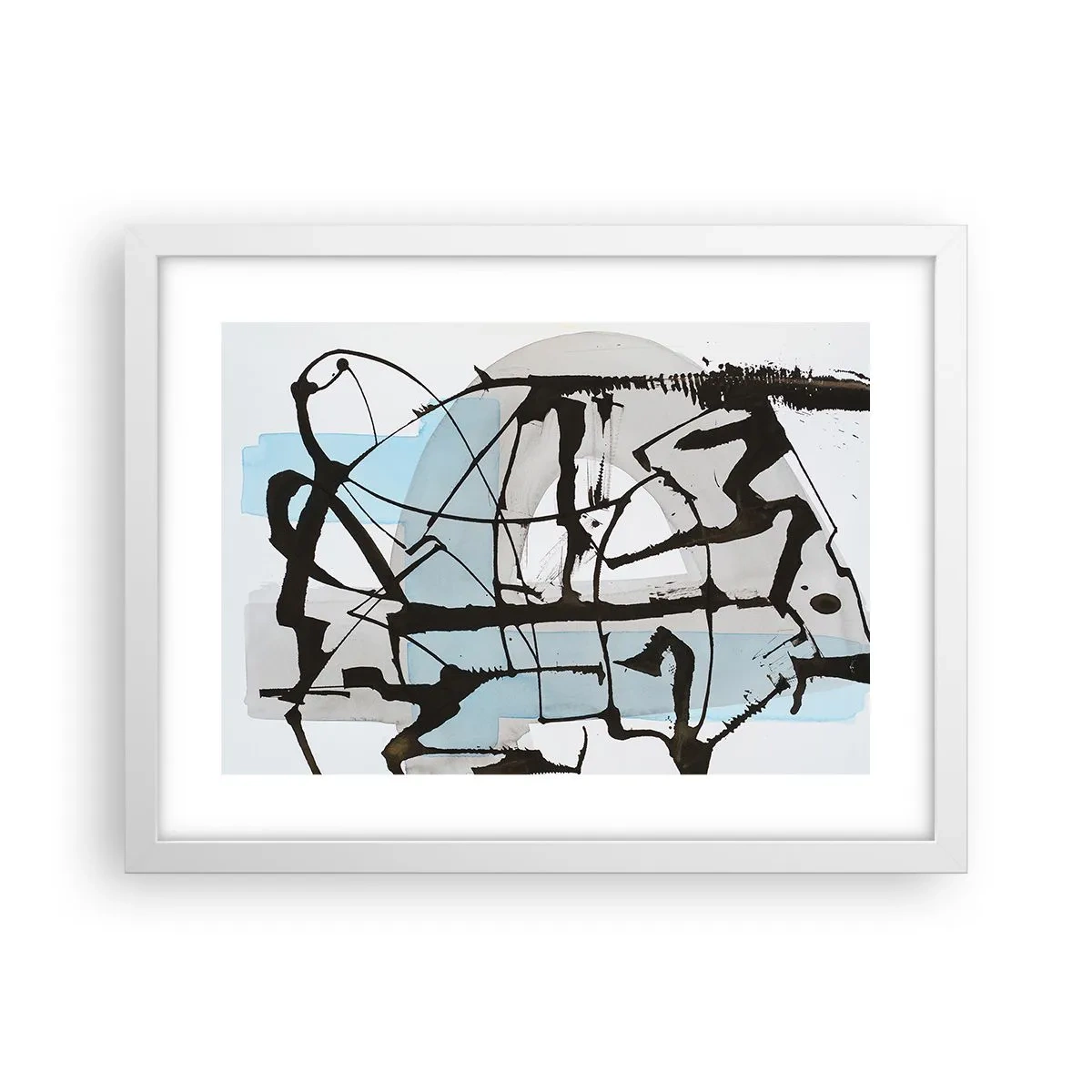 Plakat i hvid ramme - Ikke desto mindre blå - 40x30 cm