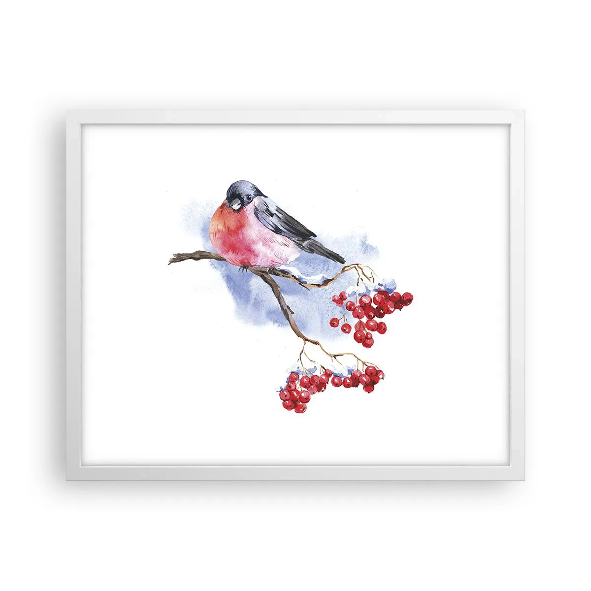Plakat i hvid ramme - Vinter i farver - 50x40 cm