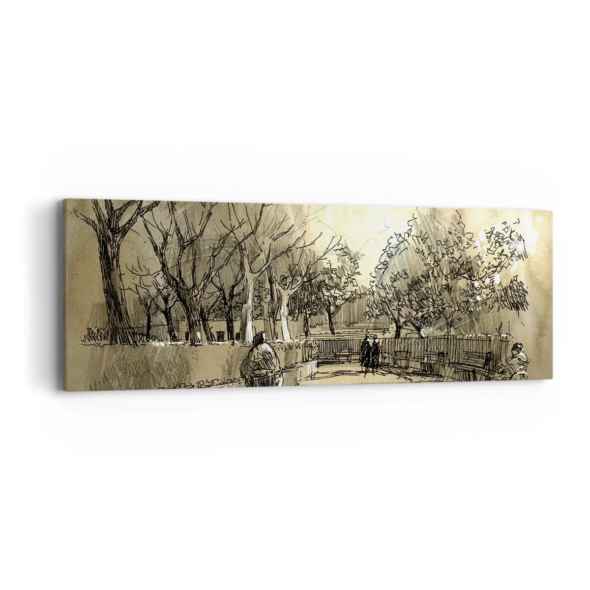 Lærredstryk - Billede på lærred - Et øjeblik med fjer - 90x30 cm