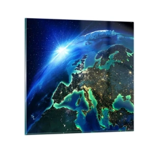 Billede på glas - Et funklende Europa - 70x70 cm