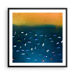 Plakat i sort ramme - En ferieleg - 60x60 cm