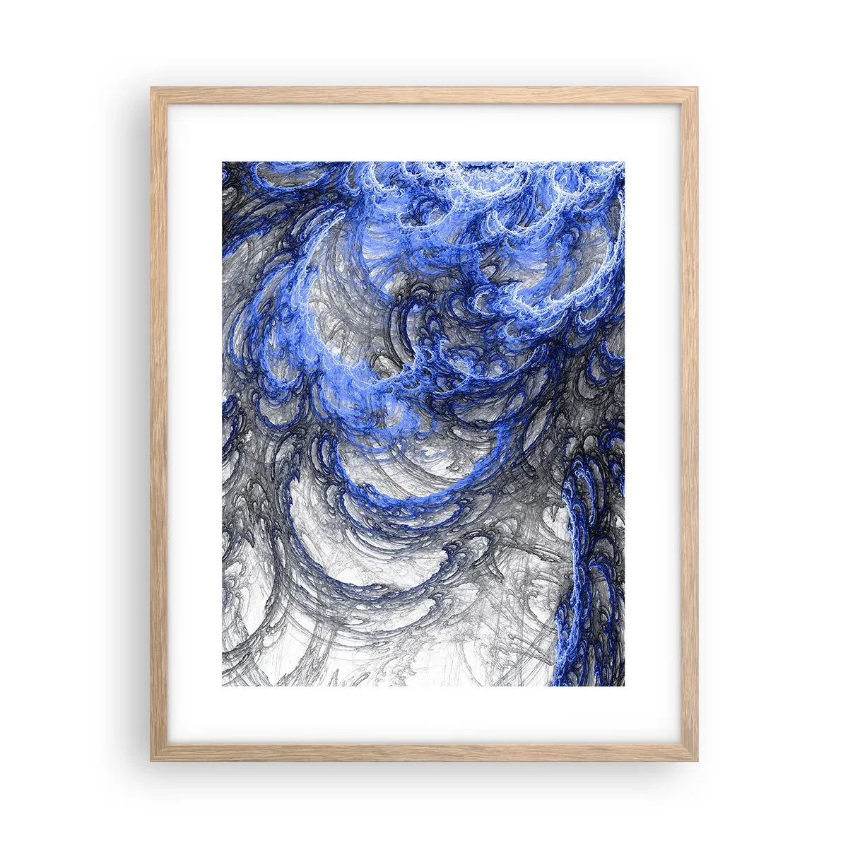 Plakat i ramme af lyst egetræ - En bølges fødsel - 40x50 cm