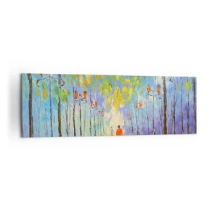 Lærredstryk - Billede på lærred - Nattens sang om regnen - 160x50 cm