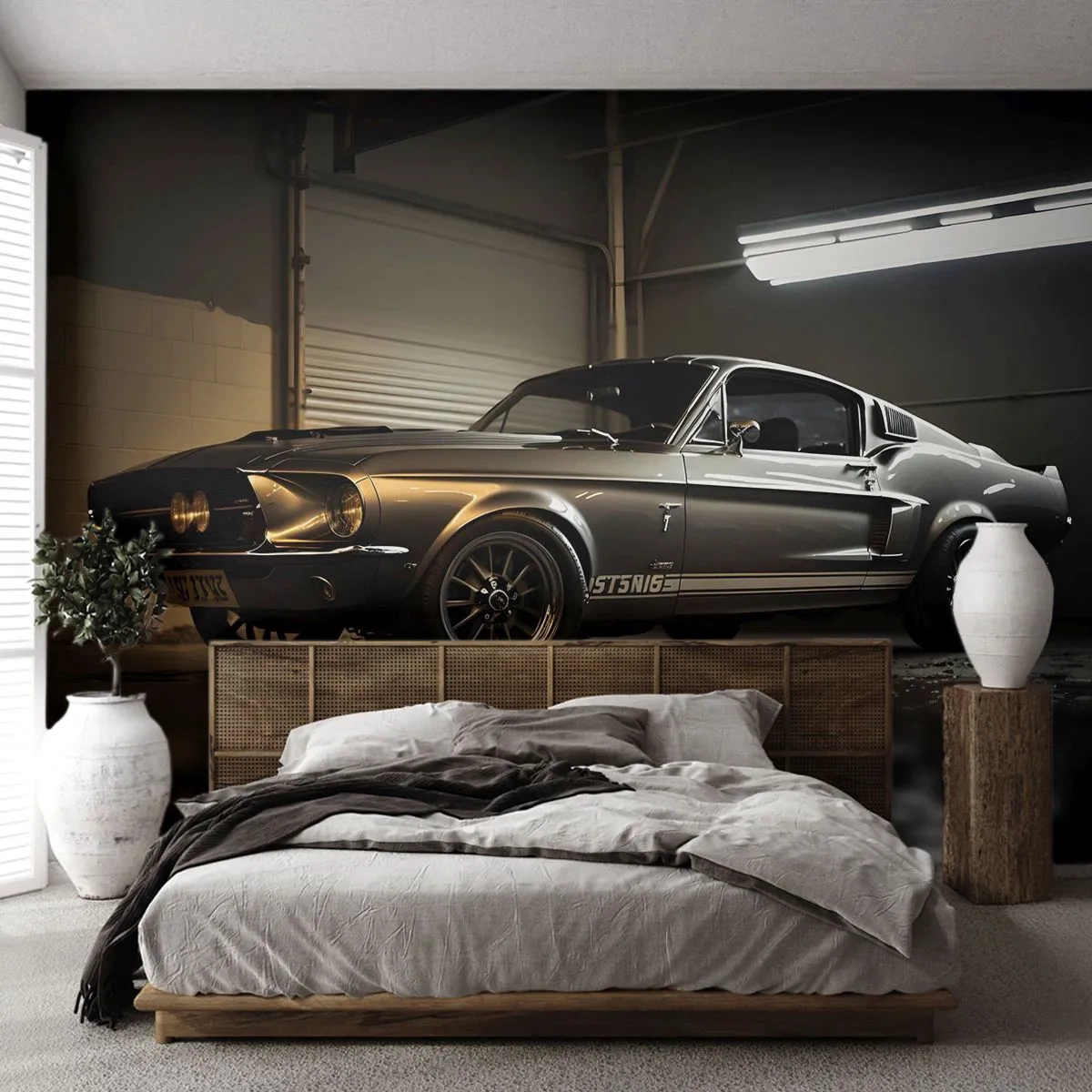 Fototapet Standard Eco - Tilbage til fortiden - Sportsvogn, Retro, Klassisk - 350x256 cm