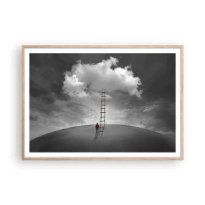 Plakat i ramme af lyst egetræ - Alt er muligt - 100x70 cm