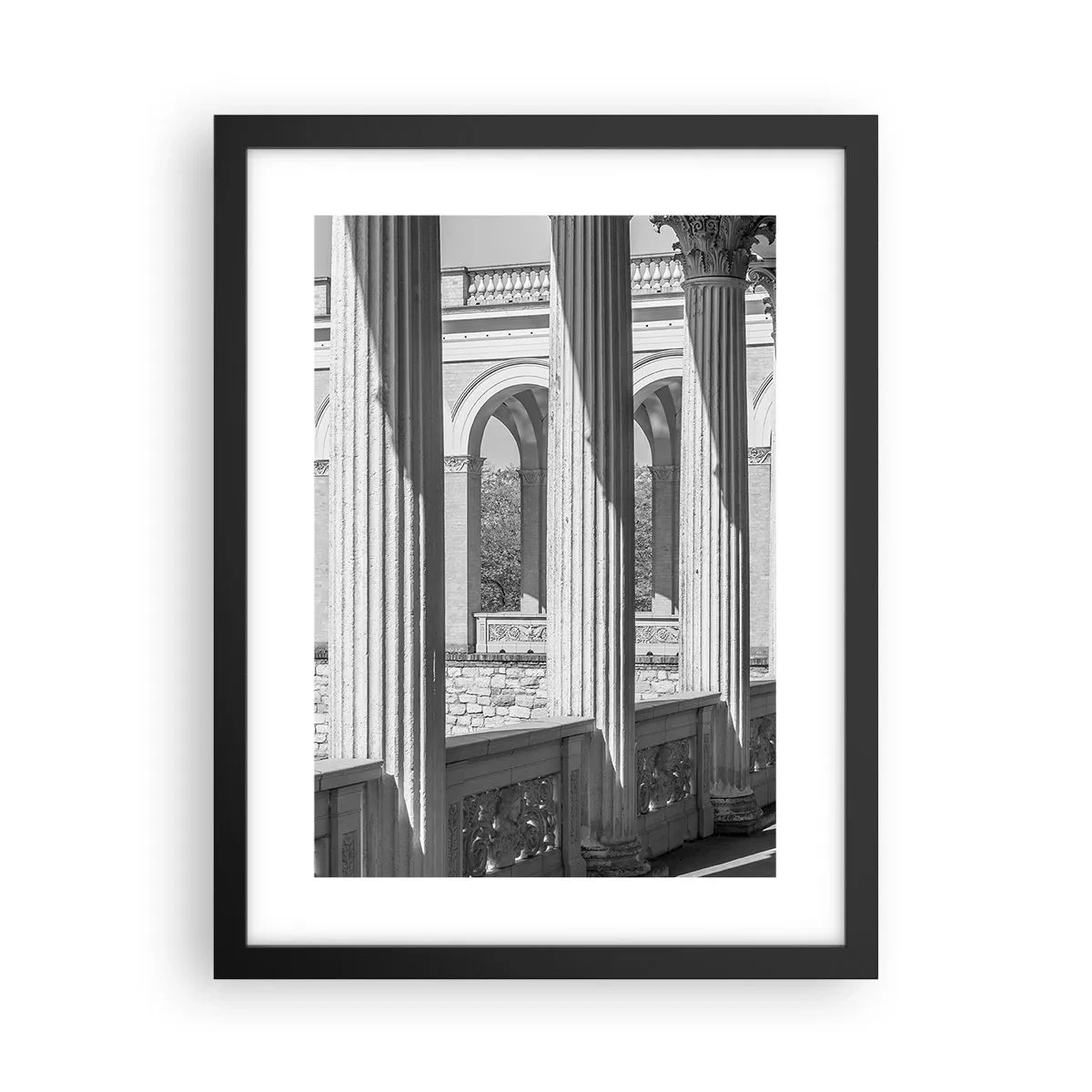 Plakat i sort ramme - Solrig arkade - 30x40 cm