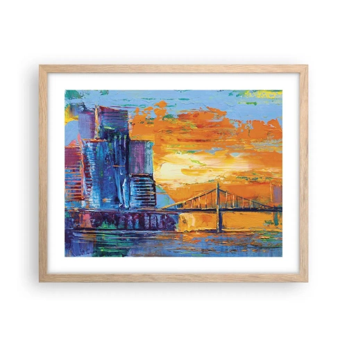 Plakat i ramme af lyst egetræ - Kultur og natur - 50x40 cm