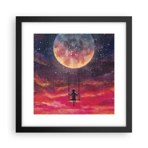 Plakat i sort ramme - Glæd dig i skyerne - 30x30 cm