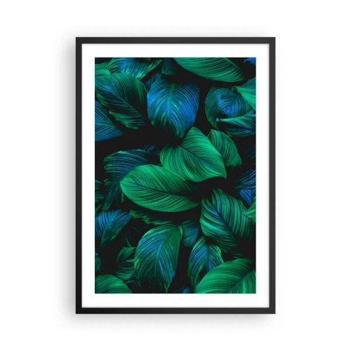 Plakat i sort ramme - Grønne blade i intense nuancer - 50x70cm - I den grønne flok - Moderne vægdekoration til stue og soveværelse ARTTOR