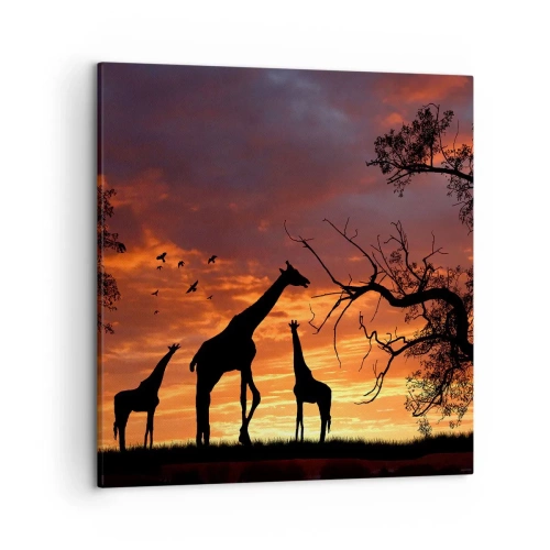 Lærredstryk - Billede på lærred - En lille middag med dem, du holder af - 50x50 cm