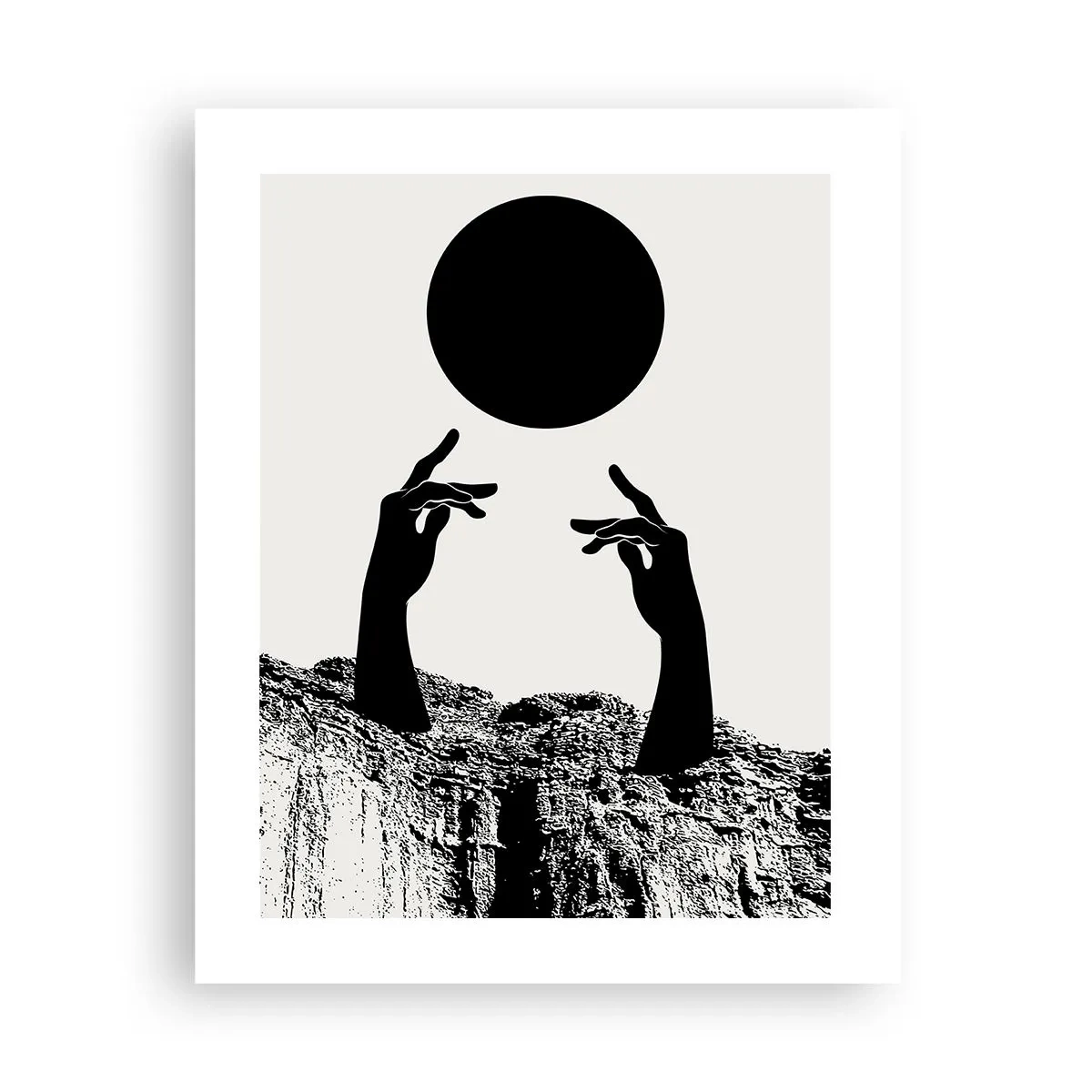 Plakat - Surrealistisk komposition: solen og resten - 40x50 cm