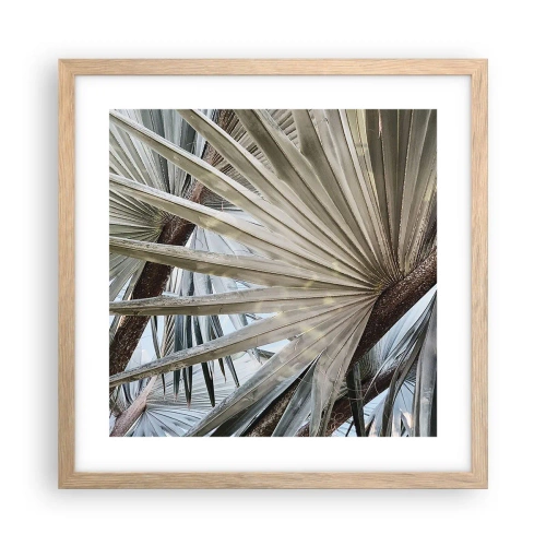 Plakat i ramme af lyst egetræ - Ventilatorer i troperne - 40x40 cm