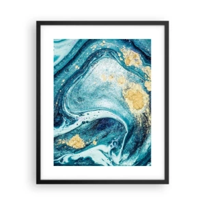 Plakat i sort ramme - Blå boblebad - 40x50 cm
