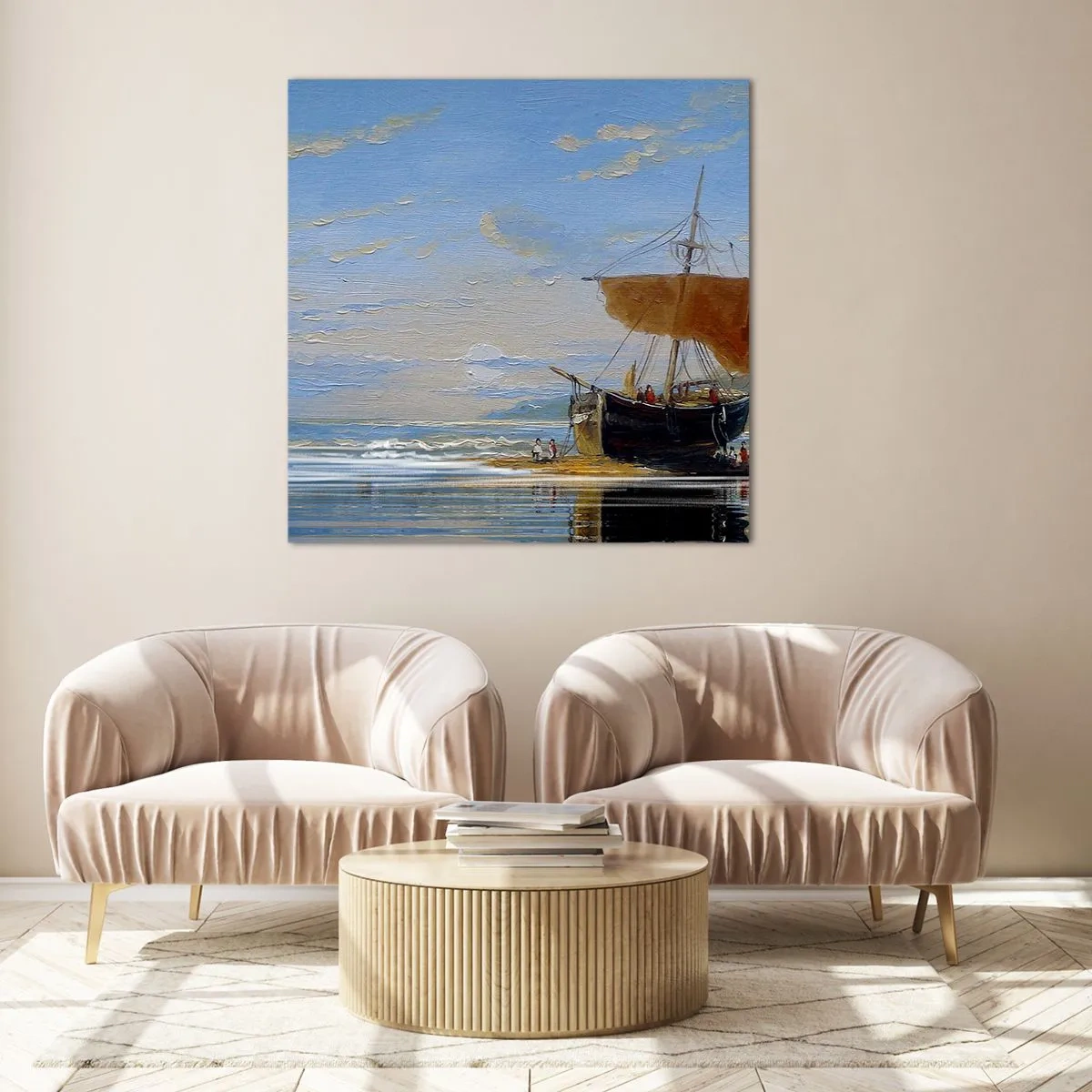 Billede på glas - Vand, jord, luft - 60x60 cm