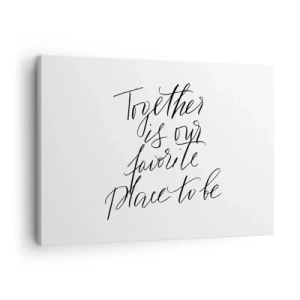 Lærredstryk - Billede på lærred - Typografisk indskrift i elegant stil på hvid baggrund - 70x50cm - Føler du det også? - Moderne vægdekoration til stue og soveværelse ARTTOR