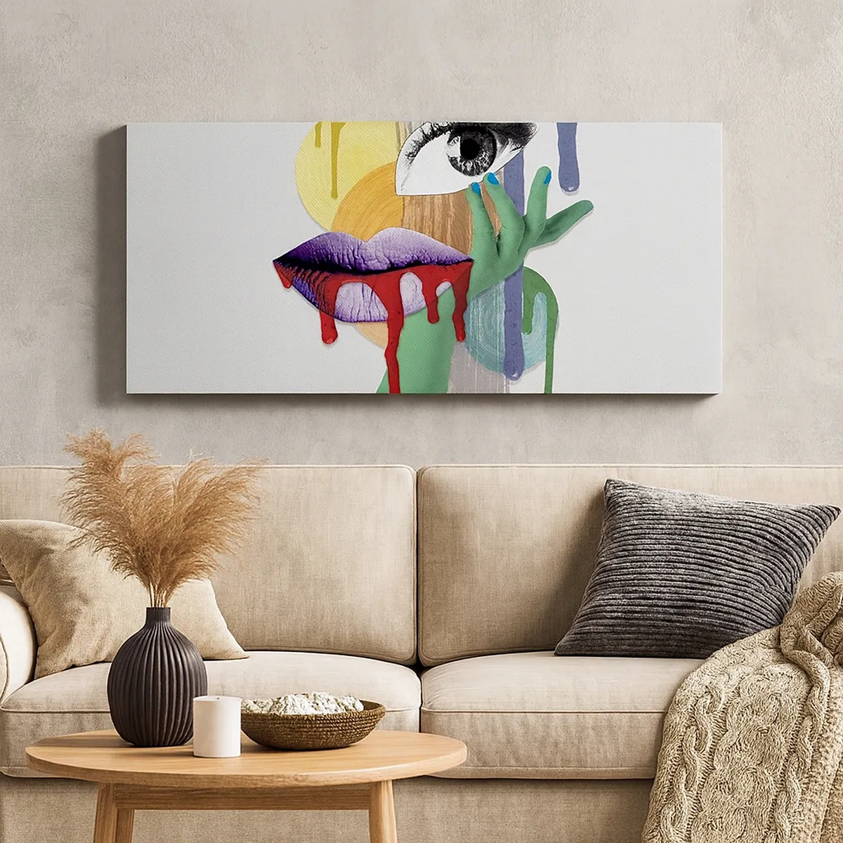 Lærredstryk - Billede på lærred - Dekonstrueret portræt - 30x30 cm