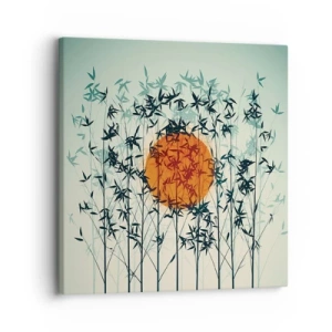 Lærredstryk - Billede på lærred - Japansk sol - 30x30 cm