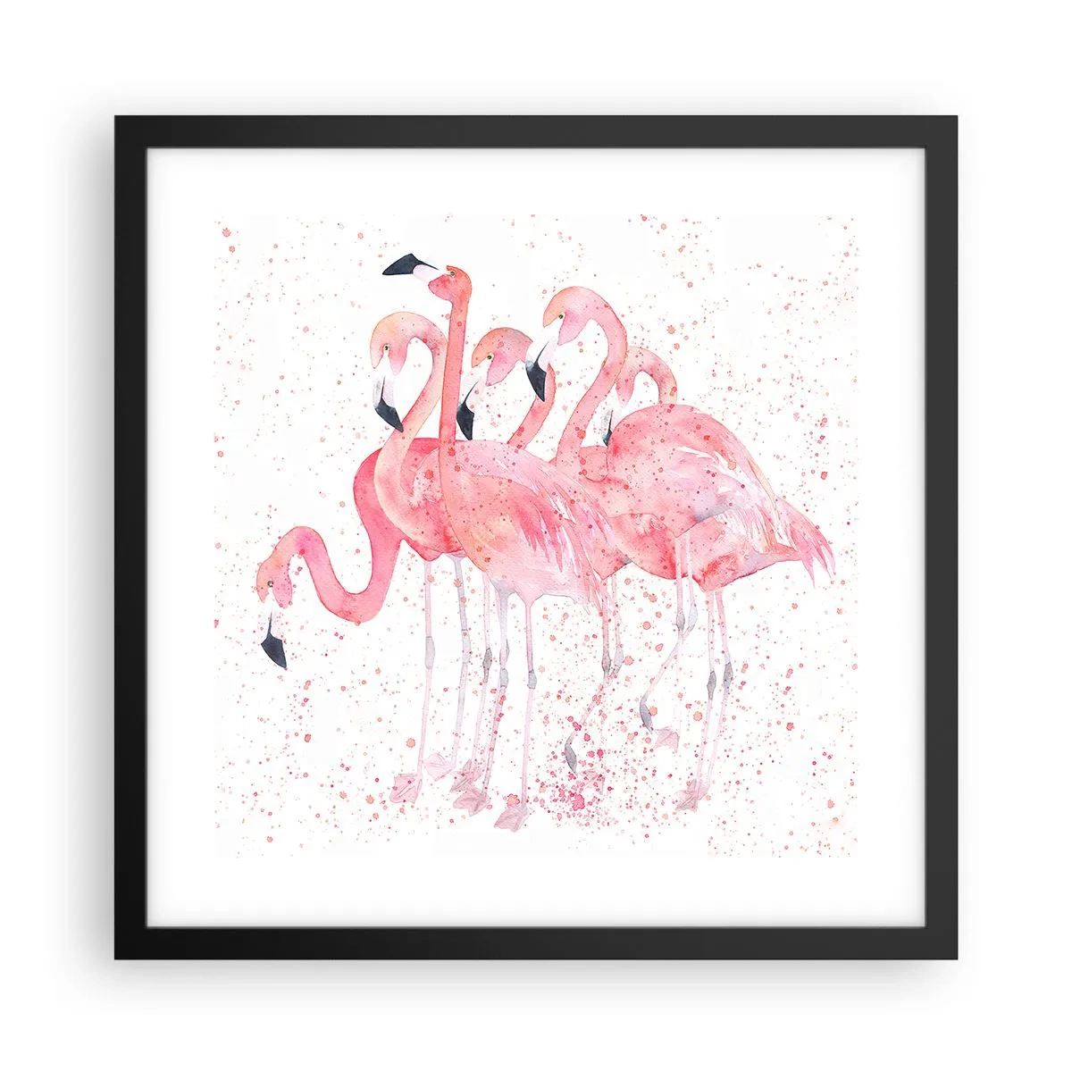 Plakat i sort ramme - Lyserød ansambl - 40x40 cm