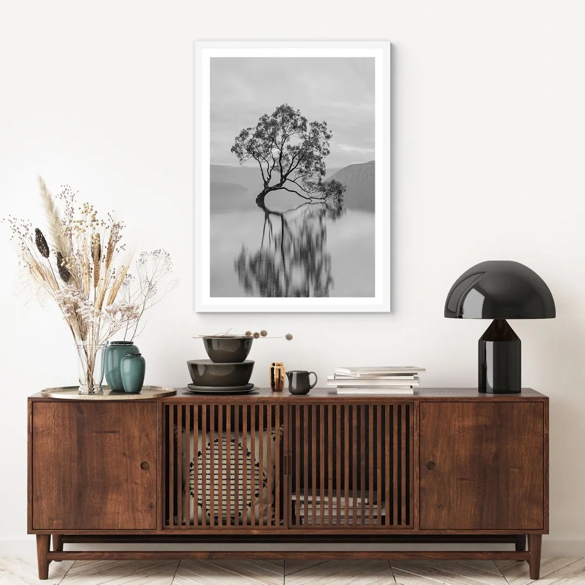 Plakat i hvid ramme - Der findes et land - 61x91 cm