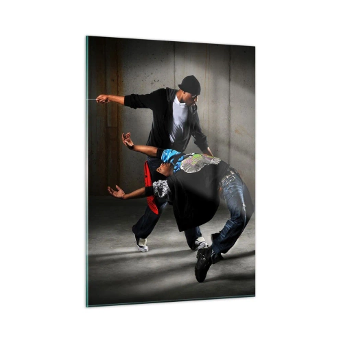 Billede på glas - Danser med vinden på gaden - 50x70 cm