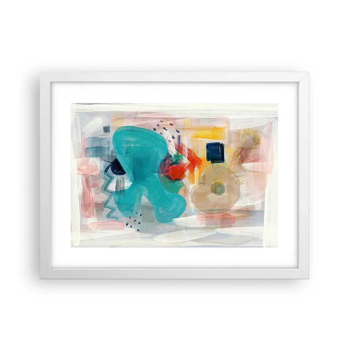 Plakat i hvid ramme - Et farverigt spil - 40x30 cm