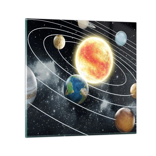 Billede på glas - Kosmisk dans - 40x40 cm