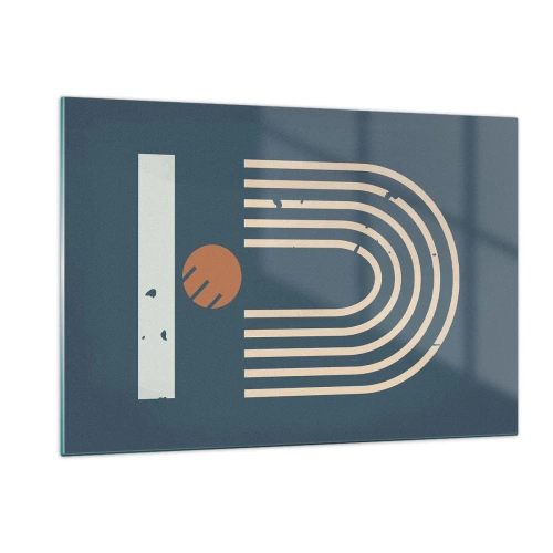 Billede på glas - Geometri på granatæble - 120x80 cm