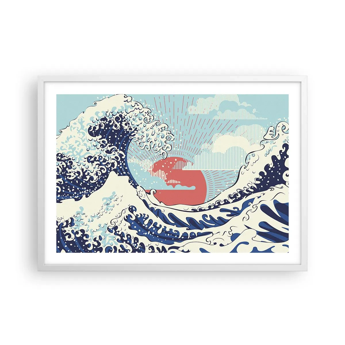 Plakat i hvid ramme - Fra japanske inspirationer - 70x50 cm