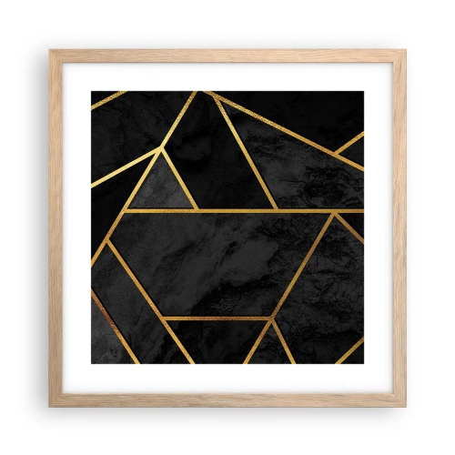 Plakat i ramme af lyst egetræ - Mørke og lys - 40x40 cm