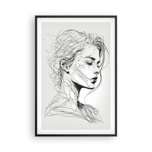 Plakat i sort ramme - Portræt i drømmeri - 61x91 cm
